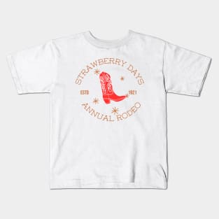 Cowboy Boot Strawberry Days Pleasant Grove Utah Rodeo Kids T-Shirt